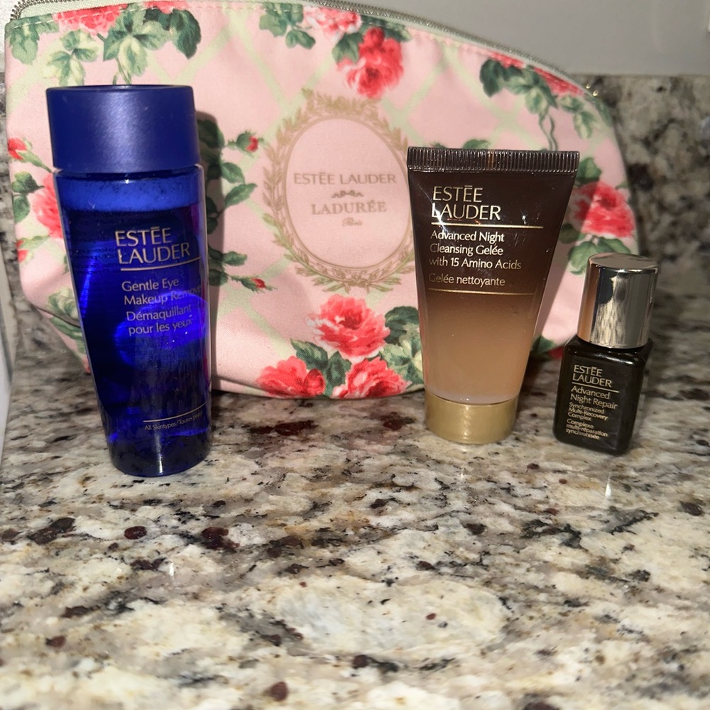 Estée Lauder Mini Skincare Set with Floral Bag
